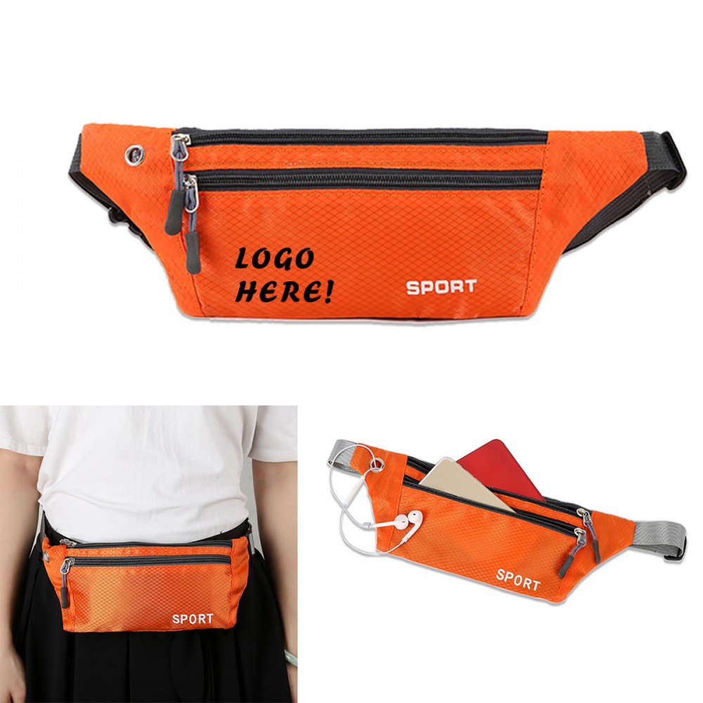 Outdoor Sports Fanny Pack w/ Two Pockets with Logo