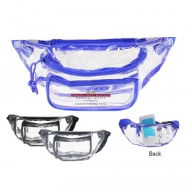 Customized 3 zipper Clear Multi Pockets Fanny Pack