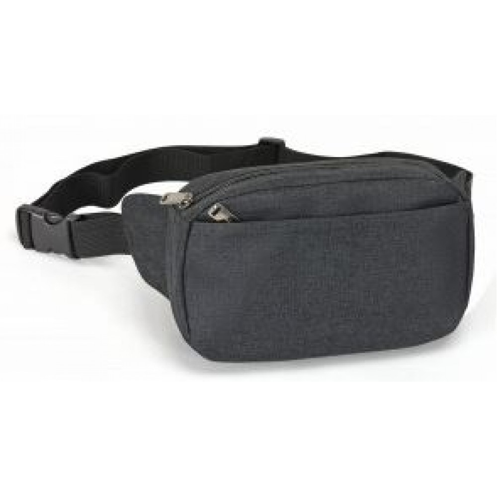 Heathered 3-Zipper Fanny Pack with Logo