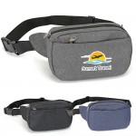 Logo Branded Heathered Two Pocket Fanny Pack