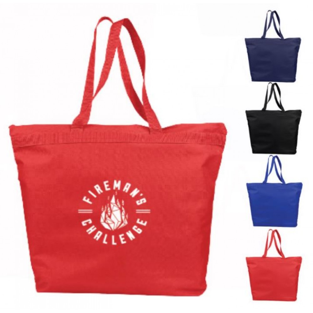 Q-Tees Poly Tote Bag with Logo