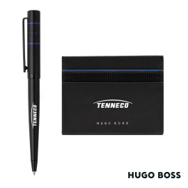 Logo Branded Hugo Boss Gear Card Holder/Ribbon Matrix Ballpoint Pen
