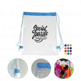 Clear Drawstring Backpacks with Logo