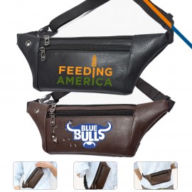 Perrin PU Leather Fanny Pack with Logo