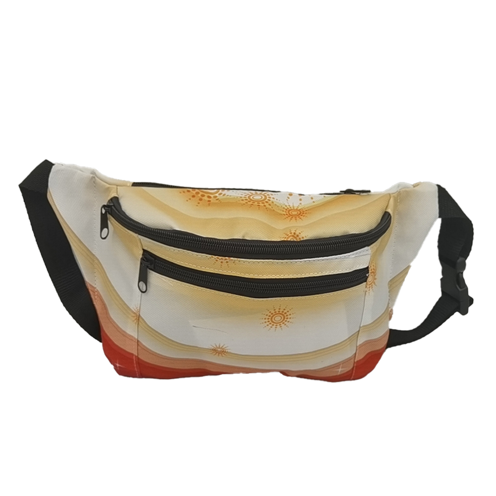 Customized Full Color Fanny Pack with 3 zipper Pocket