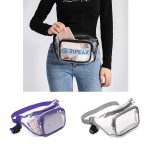 Transparent TPU Fanny Pack W/Two Zipper Pockets with Logo