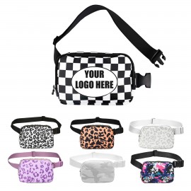 Custom 1L Leopard Print Grid Crossbody Bag