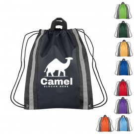 Reflective Stripe Drawstring Backpack with Logo