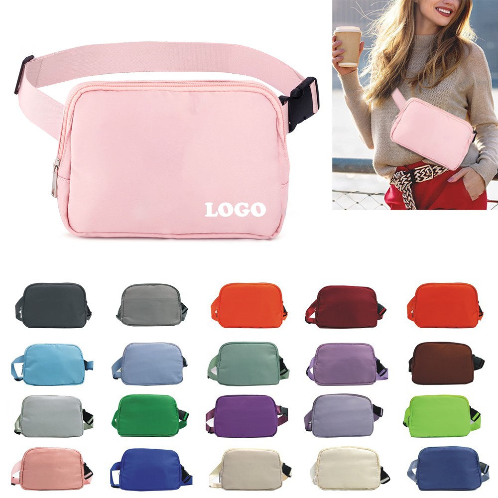 Customized 8" Water Resistant Nylon Fabric Full Color Fanny Pack Crossbody Waist Belt Bag MOQ50PCS Customized 8" Water Resistant Nylon Fabric Full Color Fanny Pack Crossbody Waist Belt Bag MOQ50PCS