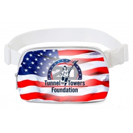 Customized Patriotic Cross Body Zipper Lulu Style American Flag Belt Bag