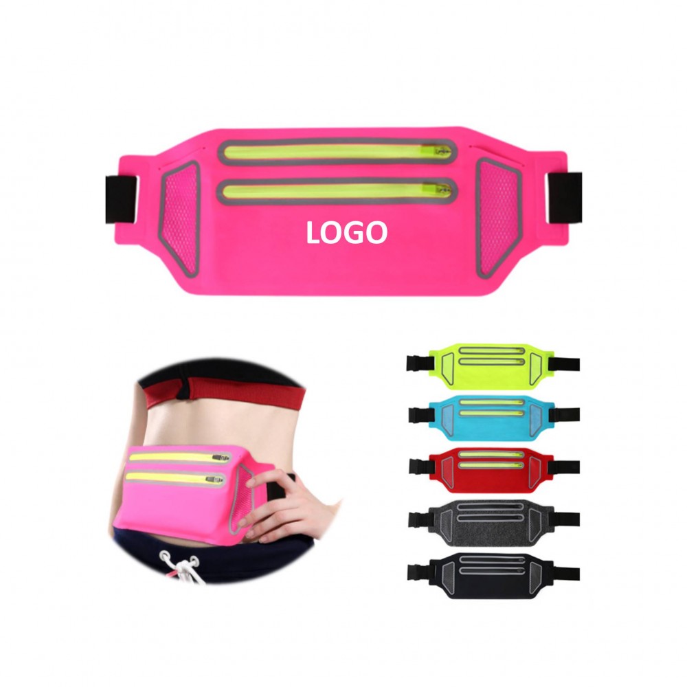 Customized 2-Zipper Mini Sport Waist Belt Fanny Pack