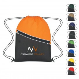 Personalized Non-Woven Two-Tone Drawstring Backpack