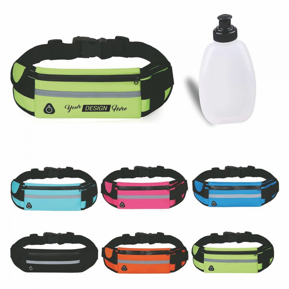 Running Belt Waist Bag With 10oz Water Bottle with Logo