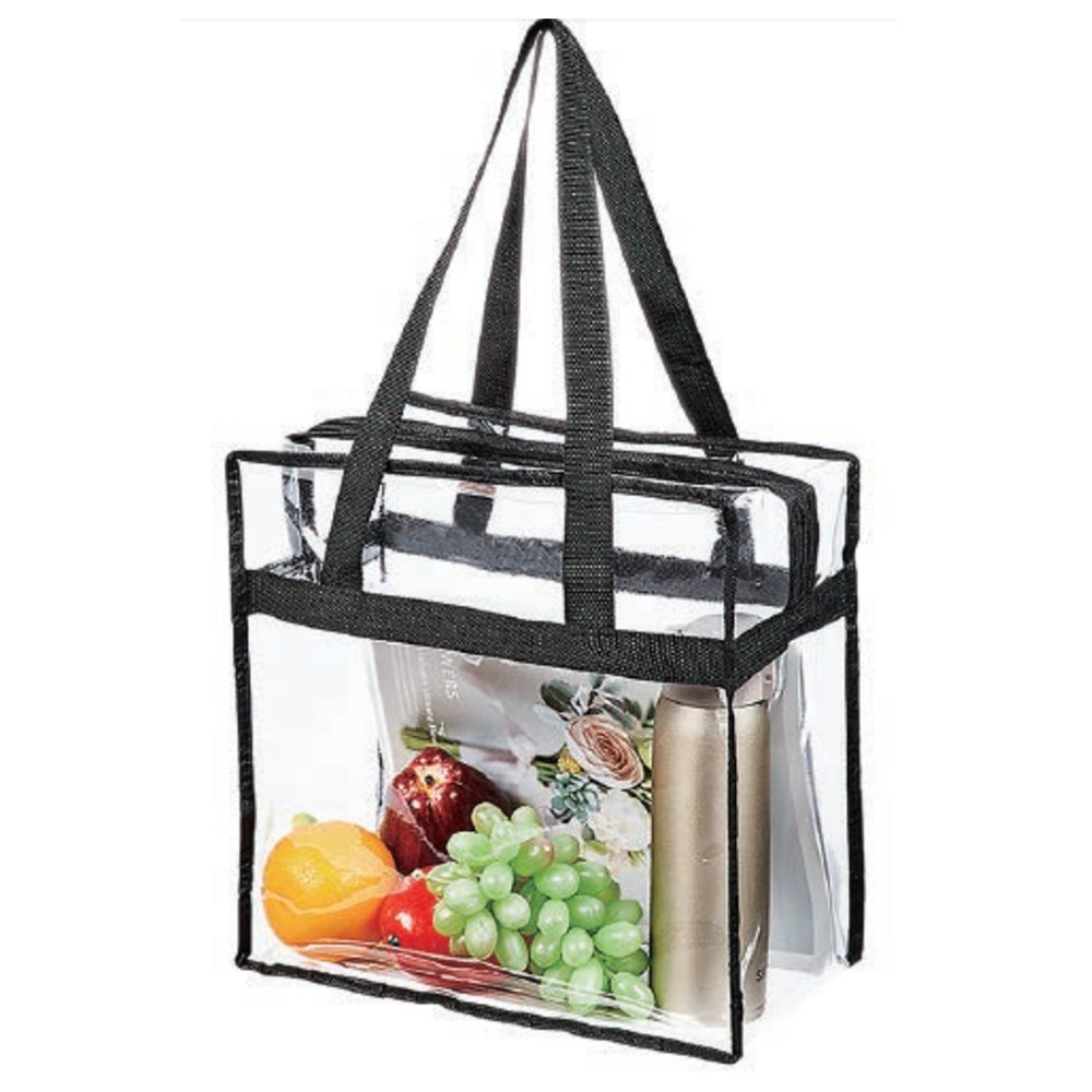 Clear Tote Bag with Zipper with Logo Clear Tote Bag with Zipper with Logo