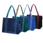 Q-Tees Non-Woven Tote w/Zipper & Fabric Covered Bottom with Logo