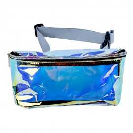 Clear Neon Laser Vinyl Hologram Fanny Pack with Logo  Clear Neon Laser Vinyl Hologram Fanny Pack with Logo