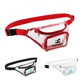Clear PVC Fanny Pack W/ Two Pockets with Logo  Clear PVC Fanny Pack W/ Two Pockets with Logo