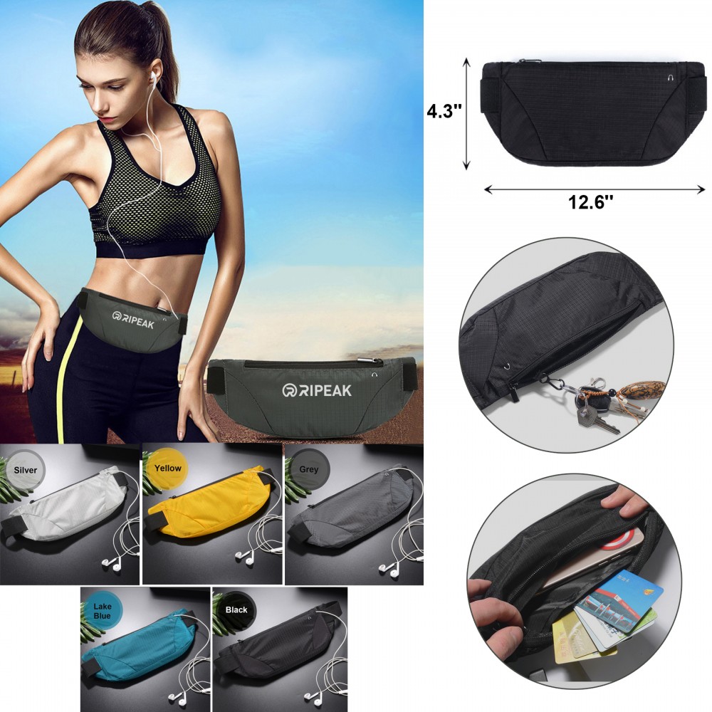 Custom Outdoor Sports Water Resistant Nylon Fanny Pack For Running Hiking Cycling