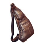 Leather Sling Bag with Logo