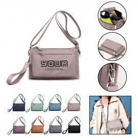 Nylon Solid Color Oxford Cloth Shoulder Messenger Bag with Logo