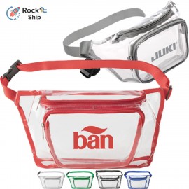 Promotional Rock'it 3-Day Clear Fanny Pack w/ Two Zipper Pockets Transparent PVC Bag