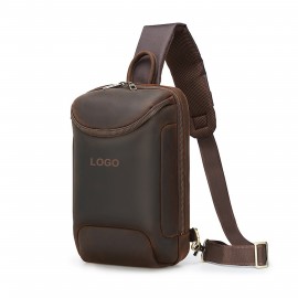 Leather Sling Backpack (direct import) with Logo  Leather Sling Backpack (direct import) with Logo
