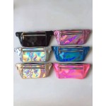 Neon Vinyl Holographic Fanny Pack Belt Waist Bum Bag Laser Travel Beach Purse Custom Imprinted