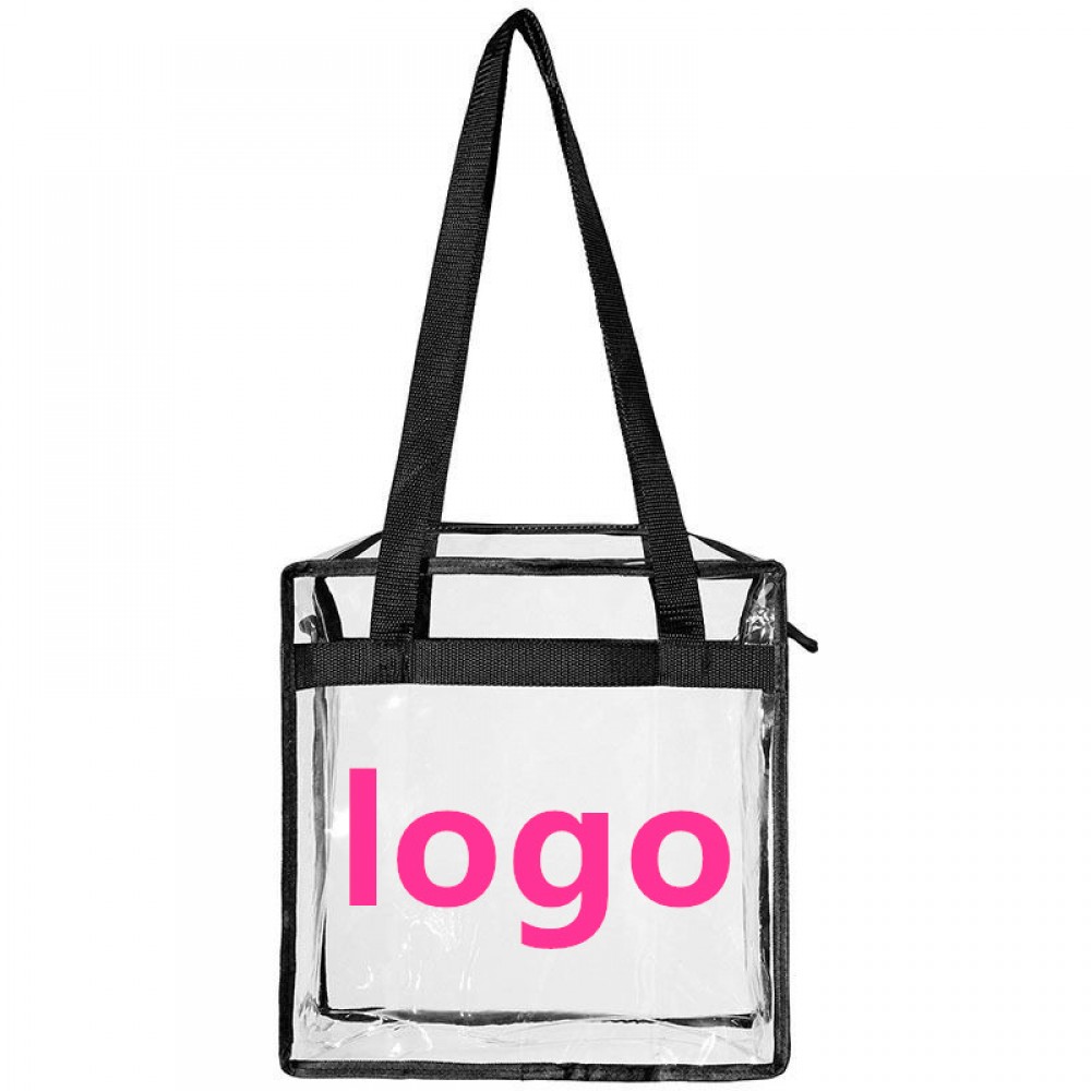 Custom Imprinted Clear Tote Bag with Adjustable Strap Custom Imprinted Clear Tote Bag with Adjustable Strap