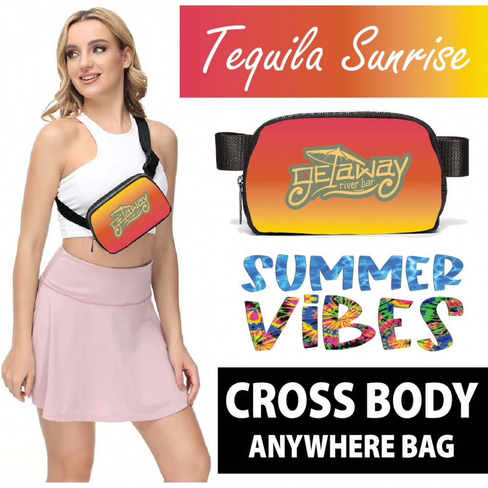Full Color Cross Body Zipper Lulu Belt Bag with Logo Full Color Cross Body Zipper Lulu Belt Bag with Logo