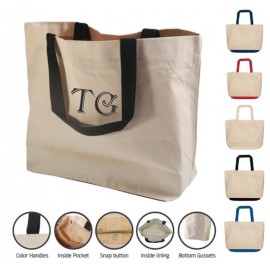 Q-Tees Polyester Zipper Tote Bag with Logo