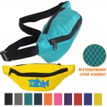 Waterproof Ribstop Waist Fanny Pack w/ 2 Zippers, 13"W x 6"H with Logo