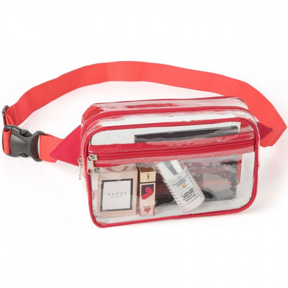 Promotional Waist Bag Stadium Approved Clear PVC Transparent Fanny Pack