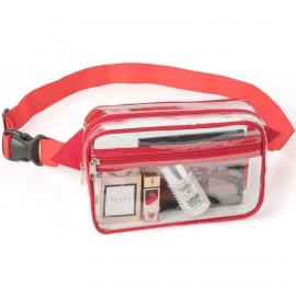 Promotional Waist Bag Stadium Approved Clear PVC Transparent Fanny Pack