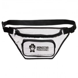 2 Zippered Clear Fanny Pack with Logo  2 Zippered Clear Fanny Pack with Logo