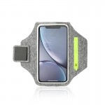 Custom New Style White Hemp Grey Touch Screen Outdoor Sports Cellphone Armband For 6.5 Smart Phone
