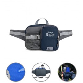 Customized Fanny Pack With Water Bottle Holder And Reflective Strip