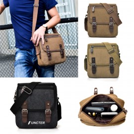 Canvas Messenger Bag Multi Pockets with Logo