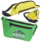 600D Polyester Fanny Pack w/ 3 Zippers 13.4"W X 6"H X 3.75"D with Logo