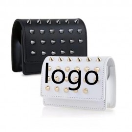 Logo Branded Rivet Leather Fanny Pack  Logo Branded Rivet Leather Fanny Pack