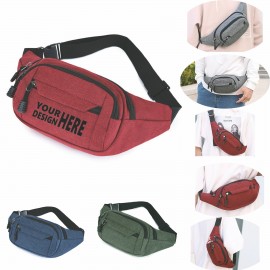 Personalized 4 Zipper Pockets Cross body Fanny Pack  Personalized 4 Zipper Pockets Cross body Fanny Pack