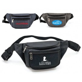 Promotional Premium Heathered Three Pocket Fanny Pack ( Pls Also See #2103 )  Promotional Premium Heathered Three Pocket Fanny Pack ( Pls Also See #2103 )