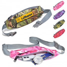 Camouflage Fanny Pack w/ 2 Zipper 9.5"W x 3.75"H Waist Bags with Logo