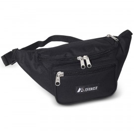 Everest Large Black Waist Pack with Logo  Everest Large Black Waist Pack with Logo