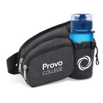 Promotional Heathered 2-Zipper Fanny Pack w/ Bottle Holder