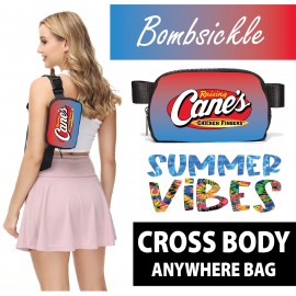 Full Color Cross Body Zipper Lulu Belt Bag with Logo