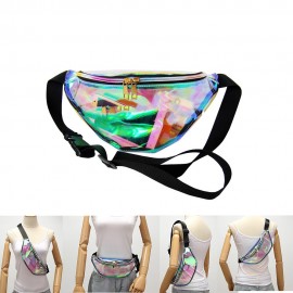 Multifunctional Slim Dumpling Shape Sports Beach Clear PVC Holographic Fanny Pack Waist Bag Logo Branded