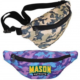 Camouflage Fanny Pack w/ 1 Zipper & Custom Logo, 13"W x 6"H with Logo  Camouflage Fanny Pack w/ 1 Zipper & Custom Logo, 13"W x 6"H with Logo