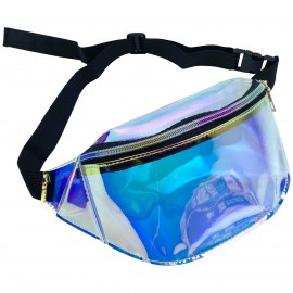 Clear Adjustable Triple Fanny Pack with Logo  Clear Adjustable Triple Fanny Pack with Logo