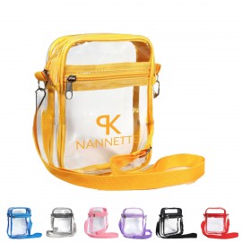 Clear PVC Crossbody Bag with Logo  Clear PVC Crossbody Bag with Logo