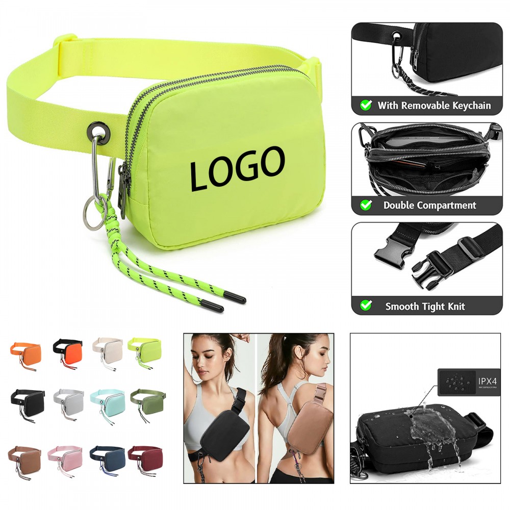 Water Resistant Fanny Pack with Keychain with Logo